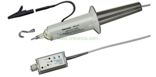 針對高壓測量推出的泰克P6015A是一種額定電壓高達20kV DC、峰值電壓可達40kV(100ms脈寬)的單端無源探頭