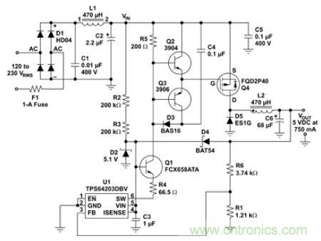 低壓降壓IC實現(xiàn)了簡單、經(jīng)濟的偏置電源
