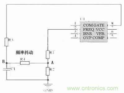 對于采用單顆鏡像電阻設(shè)定頻率，比如IR1150
