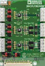 ADI公司的業(yè)界領(lǐng)先RS485器件與Bourns外部保護(hù)專業(yè)技術(shù)的完美聯(lián)姻，造就出專為解決通信端口最大設(shè)計(jì)問題而生的EVAL-CN0313-SDPZ:滿足EMC的規(guī)定。  通過認(rèn)證的EMC兼容RS-485接口設(shè)計(jì)工具，輕松實(shí)現(xiàn)RS-485接口保護(hù)