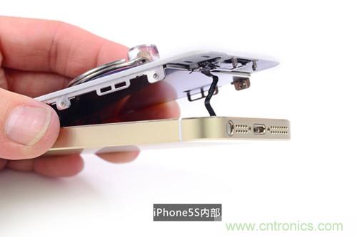 土豪金iPhone 5S拆解：內(nèi)部結(jié)構(gòu)升級，維修難度增加