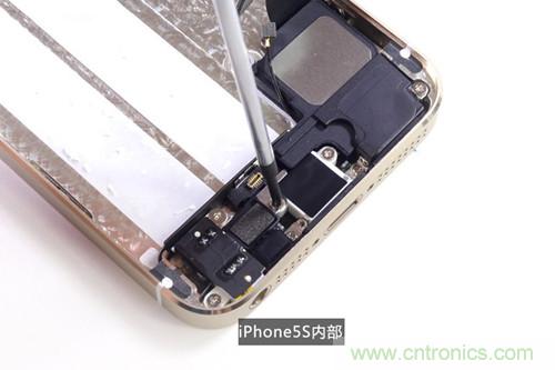 土豪金iPhone 5S拆解：內(nèi)部結(jié)構(gòu)升級，維修難度增加