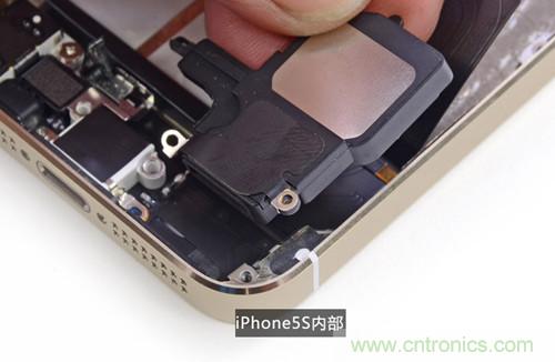 土豪金iPhone 5S拆解：內(nèi)部結(jié)構(gòu)升級，維修難度增加