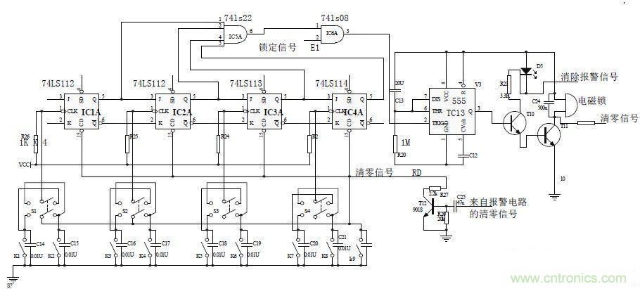 鍵盤輸入、密碼修改、密碼檢測(cè)、開鎖、執(zhí)行電路