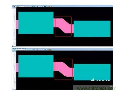 有效的PCB 設(shè)計工具會自動考慮用于繪制形狀的線型，以計算準(zhǔn)確的線條寬度，幫助您輕松創(chuàng)建尖拐角。