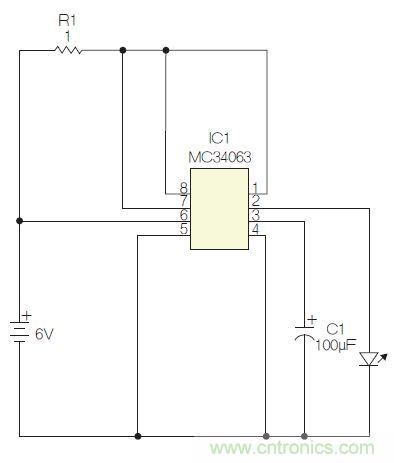 圖1：閃光燈標(biāo)電路圖。