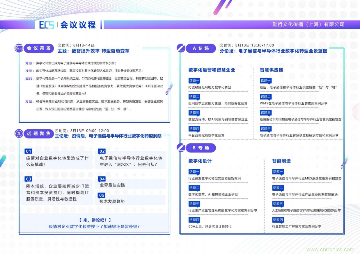 ECS 2020|第二屆中國電子通信與半導(dǎo)體CIO峰會(huì)正式啟動(dòng)！