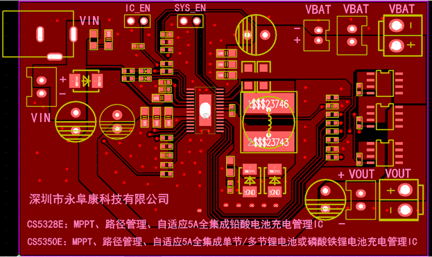 CS5350/CS5328 太陽能板供電鉛酸蓄電池、磷酸鐵鋰電池、鋰電池充電管理IC系列